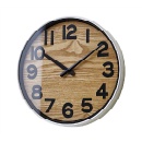 電波掛け時計 シンプル 木 温かみ 温もり 木目調 クロームメッキ