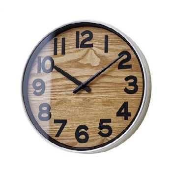電波掛け時計 シンプル 木 温かみ 温もり 木目調 クロームメッキ