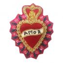 刺繍ブローチ ハート ファッション アクセサリー 飾り おしゃれ 高さ8 通販