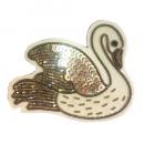 刺繍ブローチ 白鳥 スワン ファッション アクセサリー 飾り 高さ4.5 通販