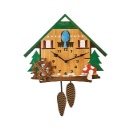 振り子時計 家 ハウス 鳥 水車 キノコ オシャレ かわいい グリーン