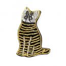 刺繍ブローチ ネコ 猫 キャット ファッション アクセサリー 高さ4.5 通販