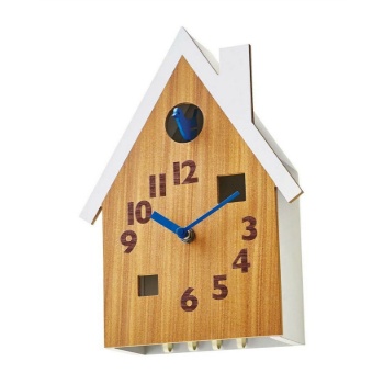 振り子時計 家 小鳥振り子 4連フック キーフック 煙突 ホワイト