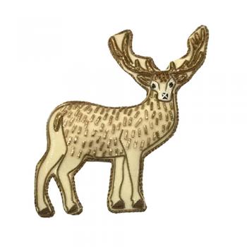 刺繍キーホルダー シカ 動物 アクセサリー 飾り おしゃれ 高さ12 通販