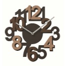 掛け時計 切り抜き数字 オシャレ 重なる数字 ブラウン