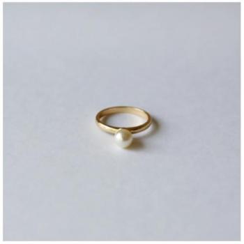 リング S 真鍮 ガラスパール 大人可愛い 通販