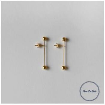ピアス レディース バー ゴールド 真鍮 おしゃれ 通販