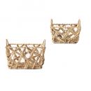 持ち手つきバスケットセット スクエア型 かご 収納 小物入れ 高さ20 通販