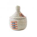 ふた付きバスケット ホワイト ナチュラル かご 収納 小物入れ 高さ20 通販