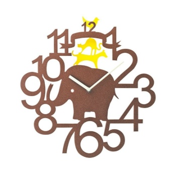 振り子時計 動物 ゾウ 犬 猫 鳥 ブラウン