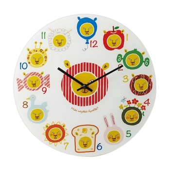 掛け時計 キュート カラフル 花 動物 果物 子供部屋 リンゴ かわいい