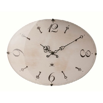 掛け時計 楕円 シック モダン レトロ 落ち着いた雰囲気 ホワイト