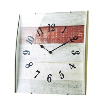 電波掛け時計 アンティークウッド モダン オシャレ ホワイト