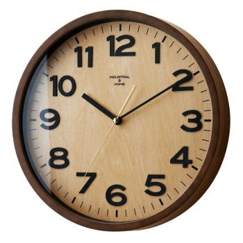 電波掛け時計 シンプル シック 木目 見やすい数字 丸 モダン