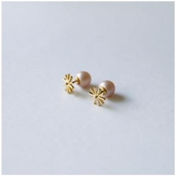 ピアス 真鍮 アクリルパール 大人可愛い 丸 通販