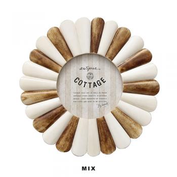 フラワー風フォトフレーム ミックス 花 インテリア 壁面 直径19 通販