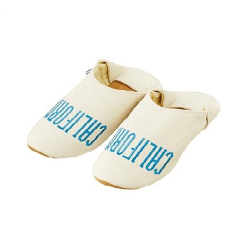 ルームシューズ Mサイズ アメリカン スリッパ 部屋履き 英語 アイボリー