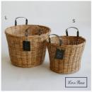 RATTAN IRON ハンドル バスケット ラウンド (S) ナチュラル 直径36