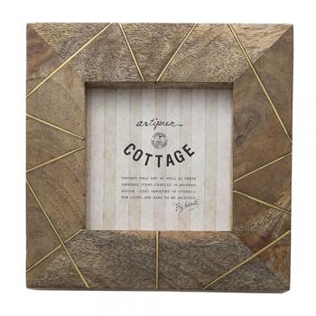 ウッド×ブラスフォトスタンド S 写真立て フォトフレーム 高さ16 通販