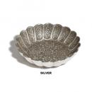 波形ラウンドプレート シルバー トレー 小物 アンティーク 植物 直径14 通販