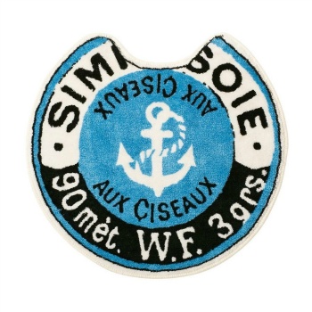 トイレマット アメリカン レトロ かっこいい クラシック 個性的 丸型 ブルー