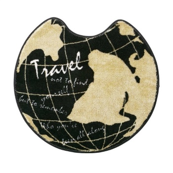 トイレマット アメリカン レトロ かっこいい クラシック 個性的 丸型 地球 ブラック