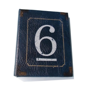 フォトアルバム 洋書風 数字 ナンバー ネイビー Lサイズ 200ポケット 6 高さ23.5cm