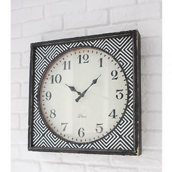 ロンバスモザイク・クロック 壁掛け 時計 電池 おしゃれ アンティーク調 スチール ガラス