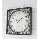 ロンバスモザイク・クロック 壁掛け 時計 電池 おしゃれ アンティーク調 スチール ガラス