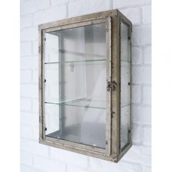 バリヤード・ショーケース アンティーク調 おしゃれ ライトブラウン ディスプレイ 棚 ガラス