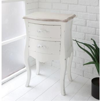 グレイン キャットレッグコンソール アンティーク調 引出し 木製 棚 ホワイト シャビー おしゃれ