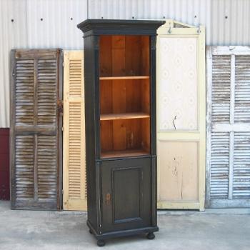 キャビネット アンティーク調 おしゃれ 木製 本棚 ナチュラル ハンガリー ブラック 高さ183