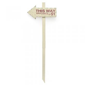 アロースティック L サインプレート レッド 標識 おしゃれ 木製 スチール エクステリア