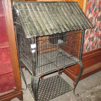 鳥かご アンティーク調 おしゃれ シャビー フランス グレー ガーデン雑貨 ケージ 高さ138