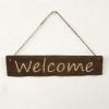 サインプレート Welcome 木製 カントリー調 シャビー ダークブラウン サインボード 壁掛け