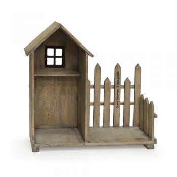 ハウス&フェンス 木製 カントリー調 プランタースタンド ナチュラル ライトブラウン 雑貨