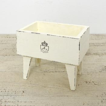 スタンドボックス 木製 ナチュラル ホワイト ガーデン雑貨 プランタースタンド プランター