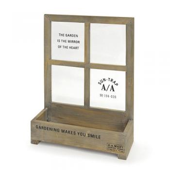 ウィンドウプランター ブラウン 木製 ガラス 収納ボックス プランタースタンド ナチュラル 窓