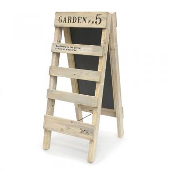 ラダーブラックボード ホワイト 木製 黒板 サインボード ハンガー ディスプレイ アンティーク調