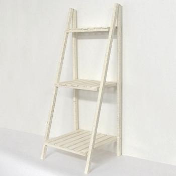 スリーステップスタンド ホワイト 木製 プランタースタンド かわいい ガーデン雑貨 ラック
