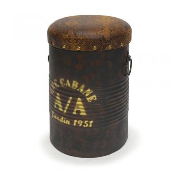 ペール缶スツール ブラウン 小物入れ 収納ボックス アンティーク調 おしゃれ ディスプレイ