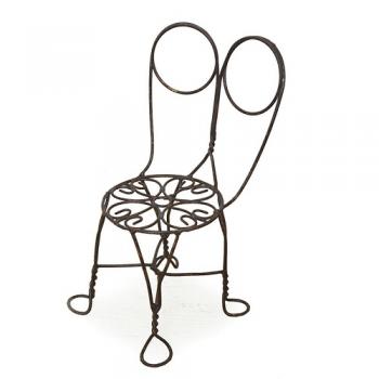 ミニチェアー A アンティークブラウン ガーデンチェア アイアン アンティーク調 プランタースタンド