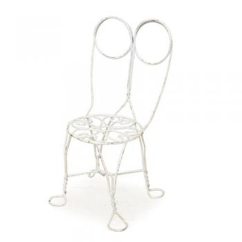 ミニチェアー A アンティークホワイト ガーデンチェア アイアン アンティーク調 プランタースタンド