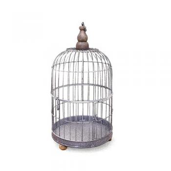 鳥かごSラウンド アイアン グレー プランタースタンド かわいい ディスプレイ おしゃれ