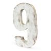 ナンバー9 L 木製 ホワイト ガーデン雑貨 オブジェ アンティーク調 かわいい おしゃれ 数字