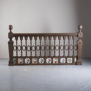 ウッドパーテーション 飾り絵 アンティーク家具 おしゃれ 木製 ブラウン 花柄 かわいい 幅192