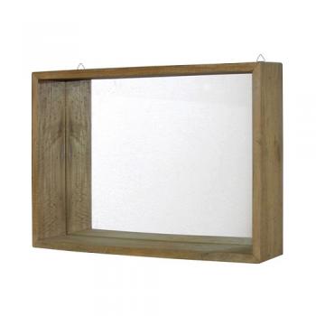 ミラーボックス  鏡 フレーム ウォールミラー ブラウン ナチュラル おしゃれ シェルフ 棚 木製