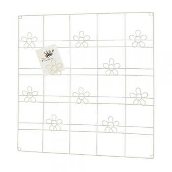 カードホルダー フラワー アイアン ホワイト フレーム かわいい ウォールラック シンプル 花