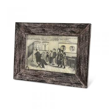 フレーム L ブラウン ウォールアート 木製 かわいい アンティーク調 フォトフレーム 壁掛け