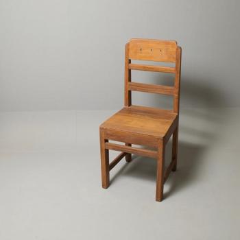 チェアー 3穴 スリム アンティーク家具 おしゃれ 木製 ブラウン ナチュラル 椅子 高さ85